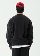 AFENDS CONTINGENT CREW NECK - STONE BLACK
