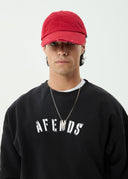 AFENDS CONTINGENT CREW NECK - STONE BLACK