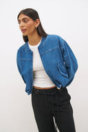 MON RENN MABEL BOMBER JACKET - MID BLUE