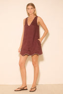 MON RENN ALERIA MINI DRESS - PLUM CONTRAST