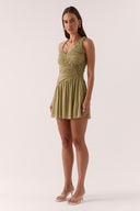 RUA RACER MINI DRESS - SOFT OLIVE