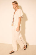 MON RENN ALERIA TOP - CREAM CONTRAST