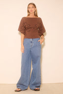 MON RENN VENTURE KNIT TOP - CACAO