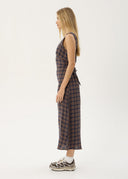 AFENDS TULLY SEERSUCKER MAXI DRESS - SHEV INDIGO CHECK