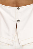 STAPLE THE LABEL NYRA DENIM HALTER TOP - WHITE