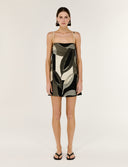 STAPLE THE LABEL LEONA MINI DRESS - DARK LEAF GARDEN