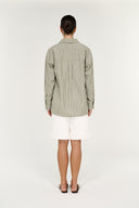 STAPLE THE LABEL LISARA OVERSIZED SHIRT - KHAKI WHITE STRIPE