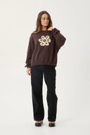 AFENDS RAVEN CREW NECK - WASHED COFFEE