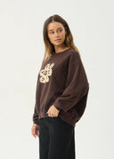 AFENDS RAVEN CREW NECK - WASHED COFFEE