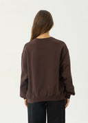 AFENDS RAVEN CREW NECK - WASHED COFFEE