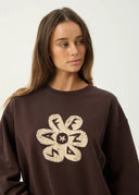 AFENDS RAVEN CREW NECK - WASHED COFFEE