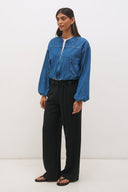 MON RENN MABEL BOMBER JACKET - MID BLUE