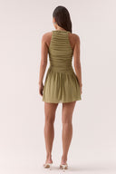 RUA RACER MINI DRESS - SOFT OLIVE