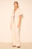 MON RENN ALERIA TOP - CREAM CONTRAST