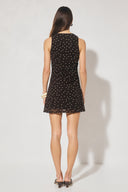 MON RENN HALSTON MINI DRESS - CHOCOLATE POLKA DOT