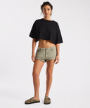 BANDIT LOW WAIST DENIM SHORT - SUPER KHAKI