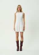 AFENDS FOCUS JUNE SEERSUCKER MINI DRESS - WHITE