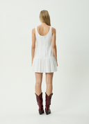 AFENDS FOCUS JUNE SEERSUCKER MINI DRESS - WHITE