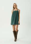 AFENDS INKA SEERSUCKER MINI DRESS - REVERB PINE CHECK