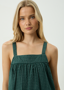 AFENDS INKA SEERSUCKER MINI DRESS - REVERB PINE CHECK