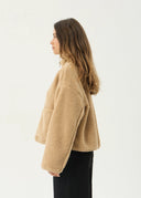 AFENDS BERLIN REVERSIBLE POLAR FLEECE JACKET - ALMOND CHECK