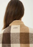 AFENDS BERLIN REVERSIBLE POLAR FLEECE JACKET - ALMOND CHECK