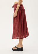 AFENDS MARLOW MIDI SKIRT - RUBY ANGLAISE