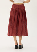 AFENDS MARLOW MIDI SKIRT - RUBY ANGLAISE