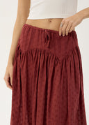 AFENDS MARLOW MIDI SKIRT - RUBY ANGLAISE