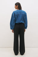 MON RENN MABEL BOMBER JACKET - MID BLUE