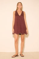 MON RENN ALERIA MINI DRESS - PLUM CONTRAST