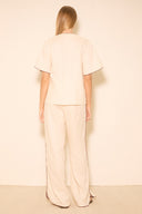 MON RENN ALERIA TOP - CREAM CONTRAST