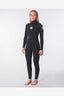 RIP CURL WOMENS DAWN PATROL 5/3 CHEST ZIP - BLACK