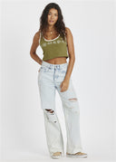 SISSTREVOLUTION LAYLA KNIT TANK TOP - CACTUS