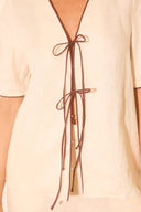 MON RENN ALERIA TOP - CREAM CONTRAST