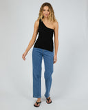 Silent Theory DUSTIN ONE SHOULDER TOP - BLACK