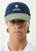 AFENDS BURNIN 6 PANEL CAP - DEEP SEA/SYCMORE