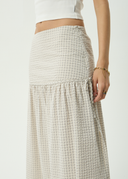 AFENDS NADIA MAXI SKIRT - REVERB MOONBEAM CHECK