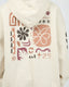 All About Eve Elements Oversized Hoodie in oat color featuring vintage-style graphic print with floral and geometric designs