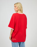 ALL ABOUT EVE POSTCARDS OVERSIZED TEE - RED
