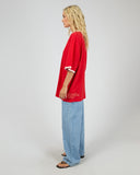 ALL ABOUT EVE POSTCARDS OVERSIZED TEE - RED