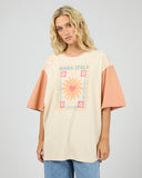 ALL ABOUT EVE POSTCARDS OVERSIZED TEE - VANILLA