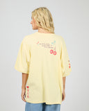 ALL ABOUT EVE SNAKE EYES OVERSIZED TEE - YELLOW