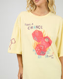 ALL ABOUT EVE SNAKE EYES OVERSIZED TEE - YELLOW