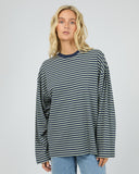 ALL ABOUT EVE PALOMA LONG SLEEVE STRIPE TEE - SAGE