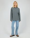 ALL ABOUT EVE PALOMA LONG SLEEVE STRIPE TEE - SAGE