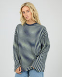 ALL ABOUT EVE PALOMA LONG SLEEVE STRIPE TEE - SAGE
