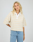 ALL ABOUT EVE JUNIE STRIPE RUGBY TEE - YELLOW