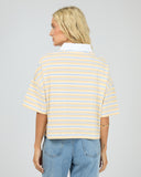 ALL ABOUT EVE JUNIE STRIPE RUGBY TEE - YELLOW