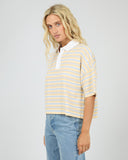 ALL ABOUT EVE JUNIE STRIPE RUGBY TEE - YELLOW